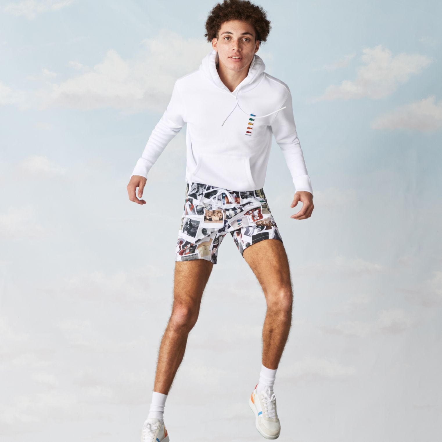 Толстовка Lacoste POLAROID , цвет белый, для мужчин Толстовка Lacoste POLAROID , цвет белый, для мужчин