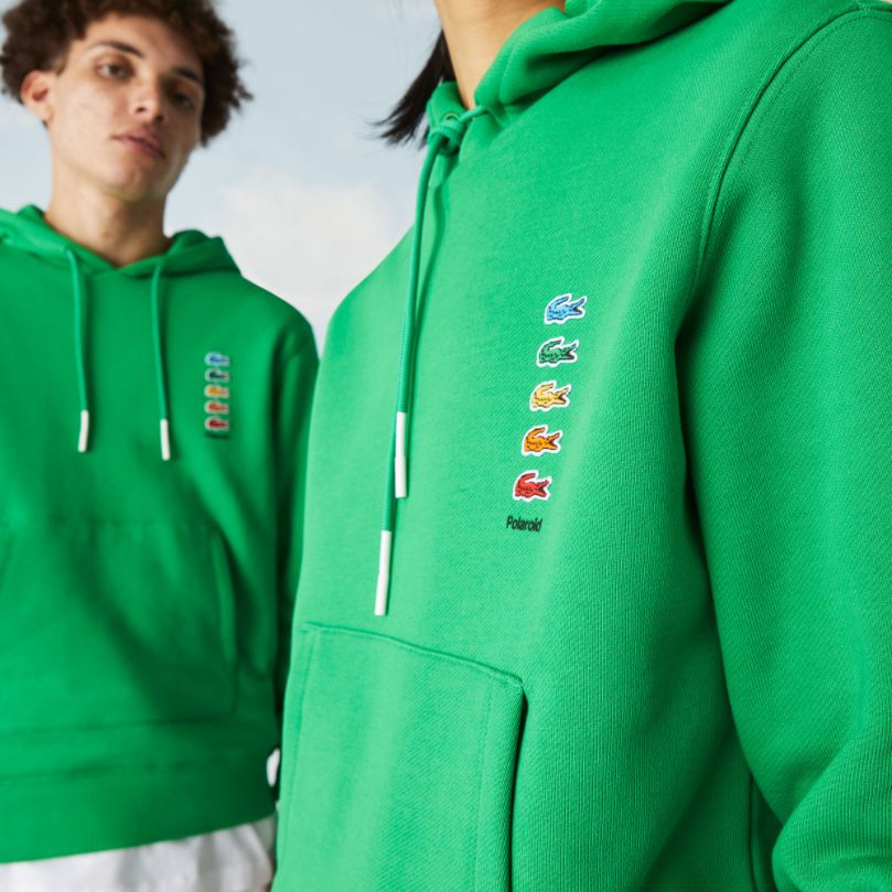 Толстовка Lacoste POLAROID , цвет зеленый, для мужчин Толстовка Lacoste POLAROID , цвет зеленый, для мужчин