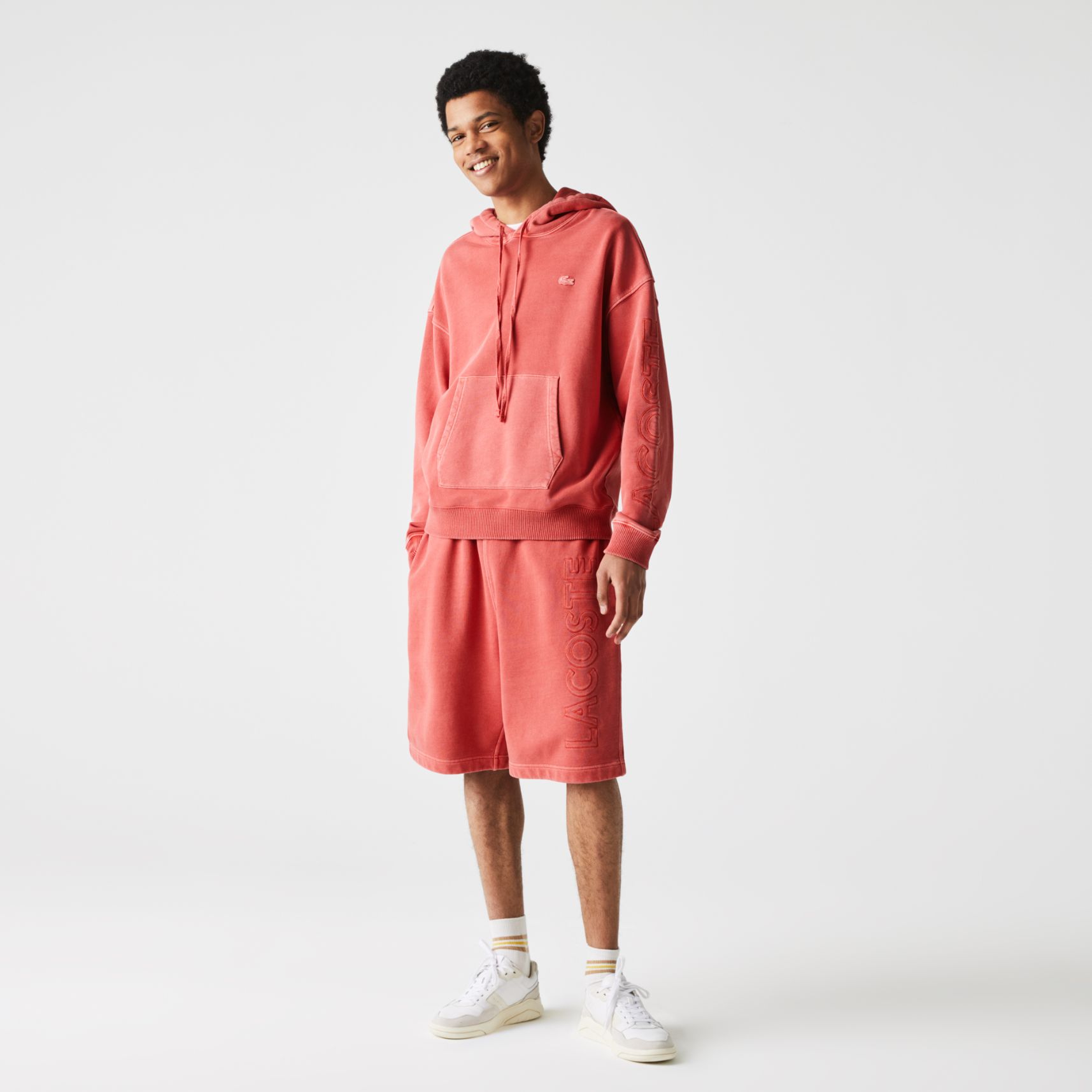 Толстовка Lacoste , цвет розовый, для мужчин Толстовка Lacoste , цвет розовый, для мужчин
