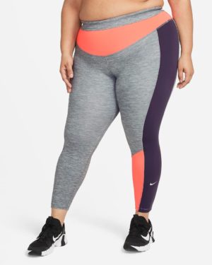 Женские слегка укороченные меланжевые леггинсы с цветовыми блоками Nike One (большие размеры) Nike One