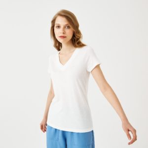 Футболка Lacoste , цвет белый, для женщин