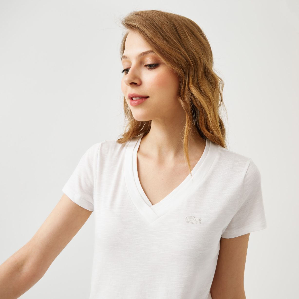 Футболка Lacoste , цвет белый, для женщин Футболка Lacoste , цвет белый, для женщин