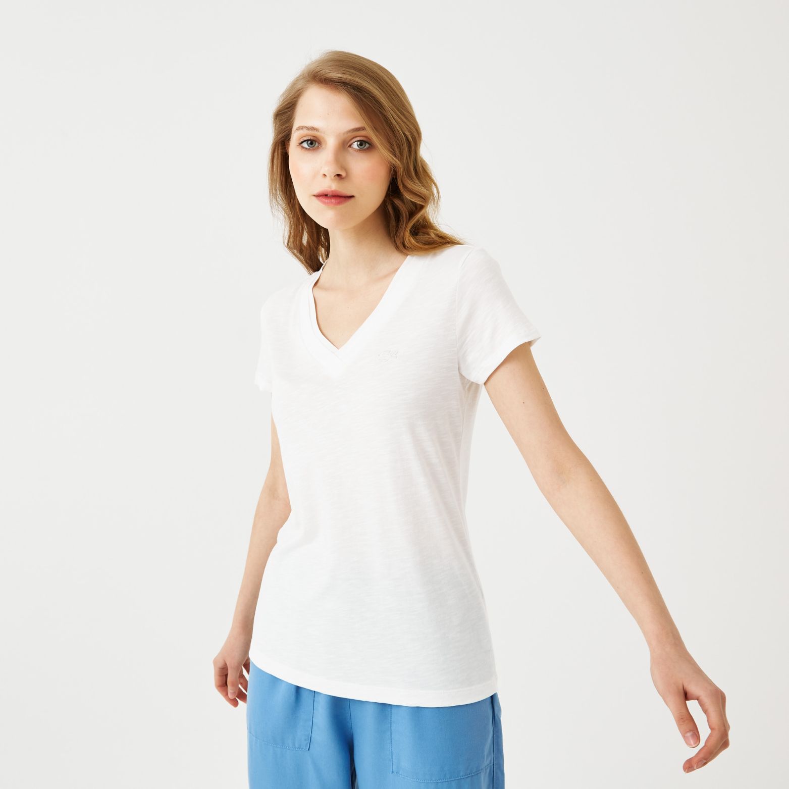 Футболка Lacoste , цвет белый, для женщин Футболка Lacoste , цвет белый, для женщин