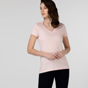 Футболка Lacoste , цвет розовый, для женщин Футболка Lacoste , цвет розовый, для женщин