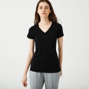 Футболка Lacoste , цвет черный, для женщин Футболка Lacoste , цвет черный, для женщин