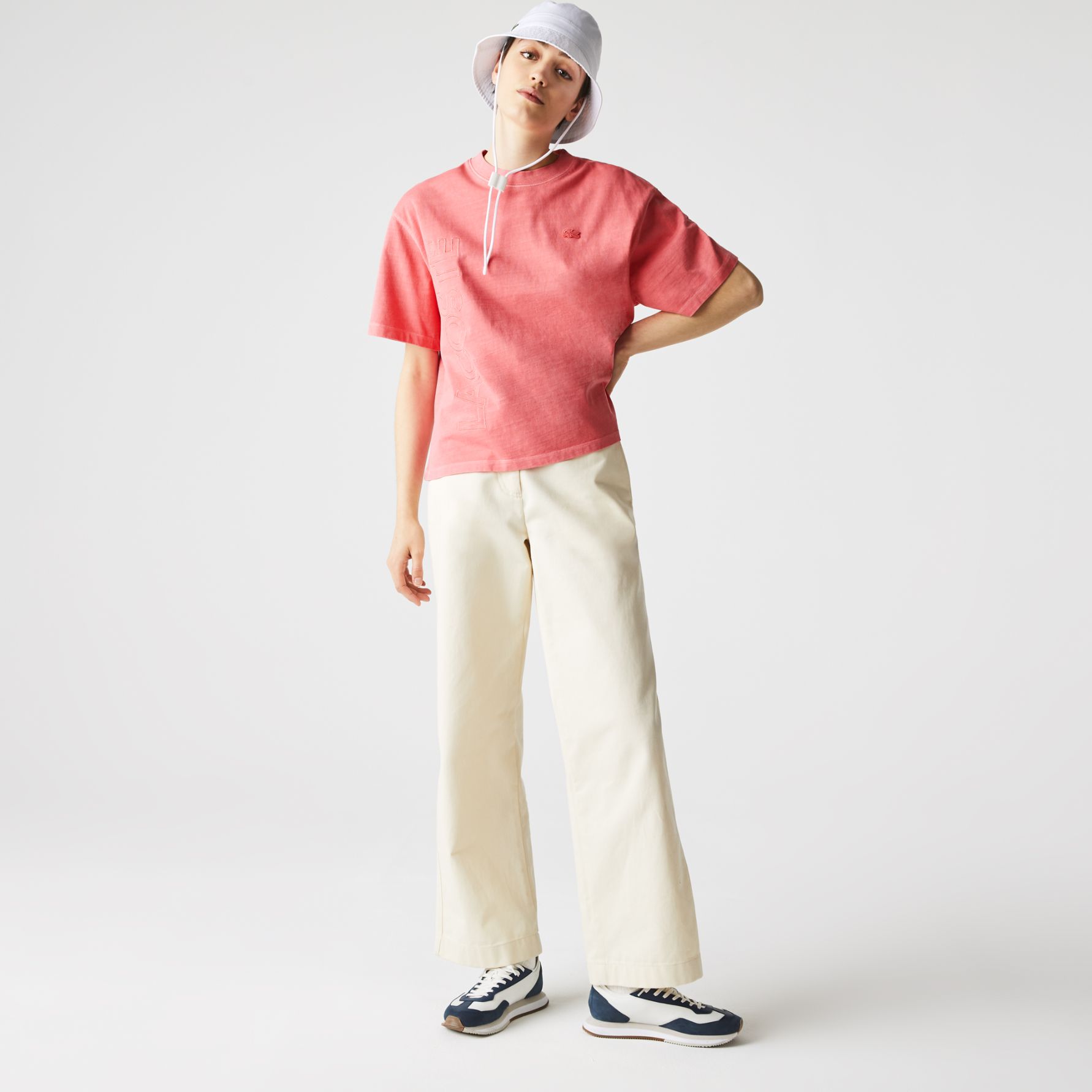 Футболка Lacoste , цвет розовый, для женщин Футболка Lacoste , цвет розовый, для женщин