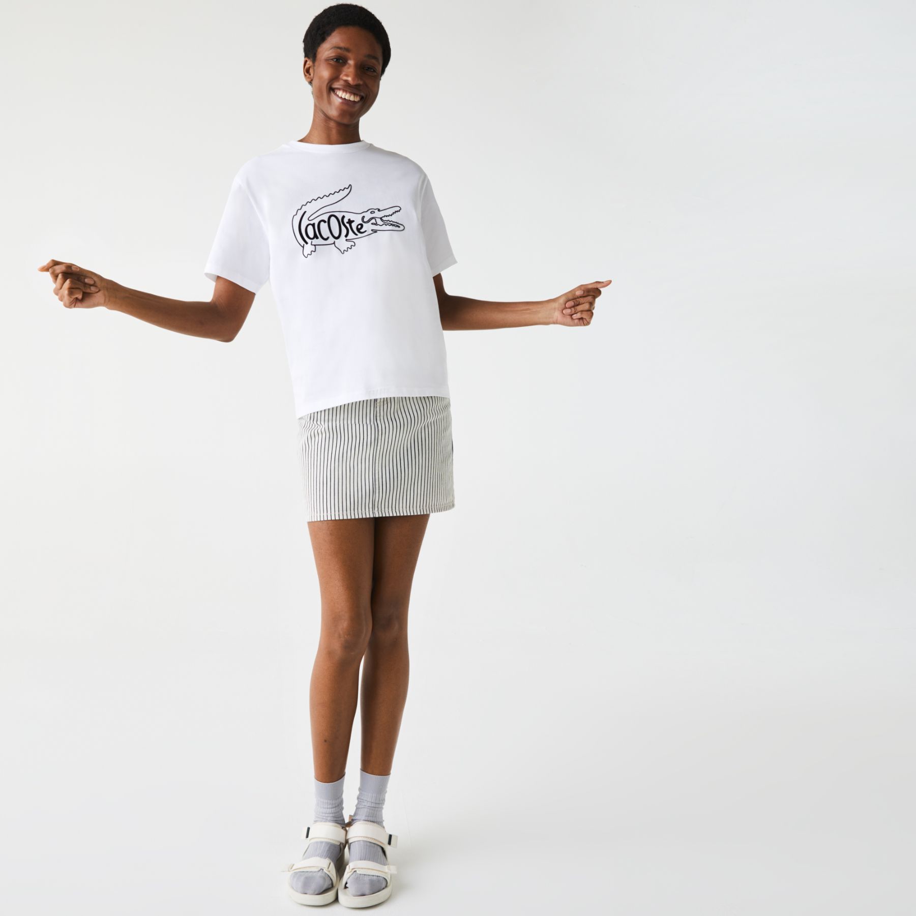 Футболка Lacoste , цвет белый, для женщин Футболка Lacoste , цвет белый, для женщин