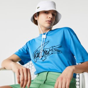Футболка Lacoste , цвет голубой, для женщин Футболка Lacoste , цвет голубой, для женщин