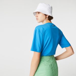 Футболка Lacoste , цвет голубой, для женщин