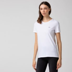 Футболка Lacoste , цвет белый, для женщин Футболка Lacoste , цвет белый, для женщин