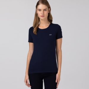 Футболка Lacoste , цвет синий, для женщин Футболка Lacoste , цвет синий, для женщин