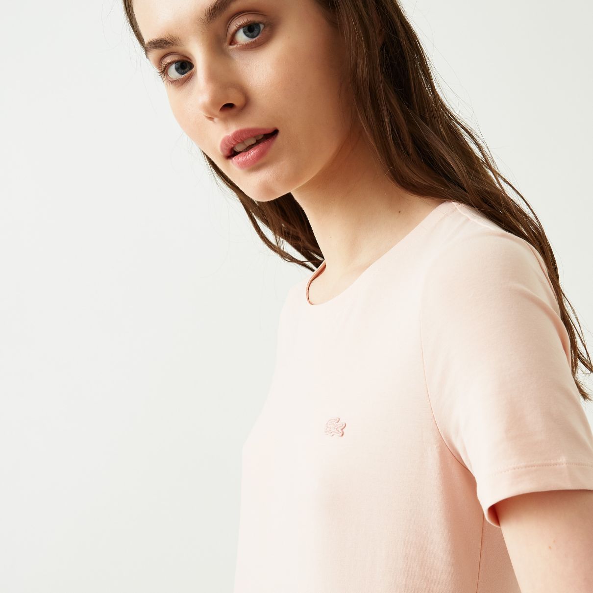 Футболка Lacoste , цвет розовый, для женщин Футболка Lacoste , цвет розовый, для женщин