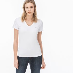 Футболка Lacoste , цвет белый, для женщин Футболка Lacoste , цвет белый, для женщин