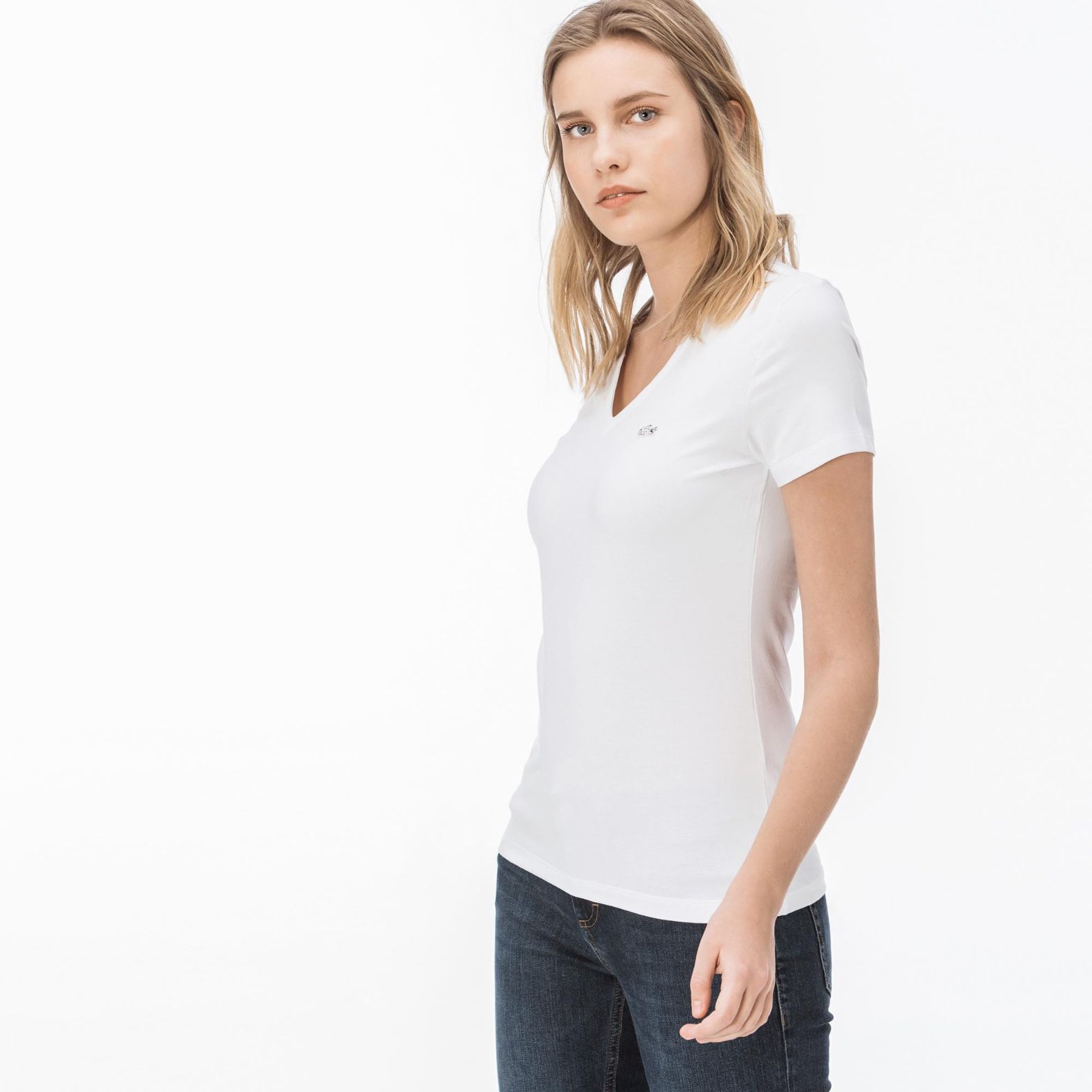 Футболка Lacoste , цвет белый, для женщин Футболка Lacoste , цвет белый, для женщин