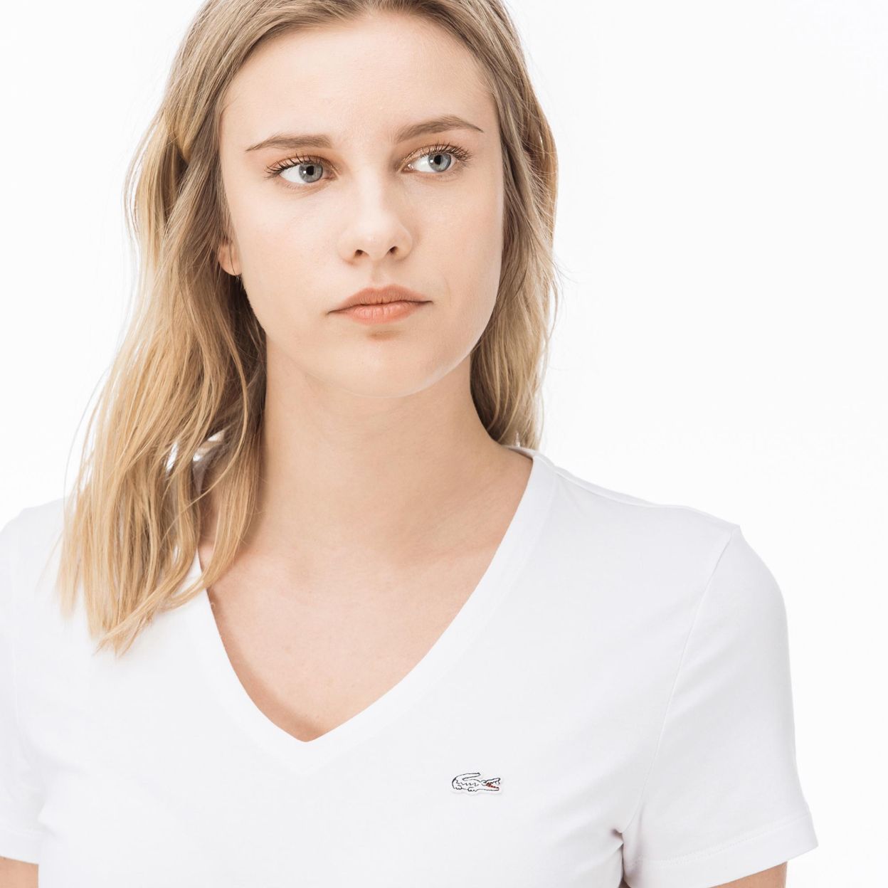 Футболка Lacoste , цвет белый, для женщин Футболка Lacoste , цвет белый, для женщин