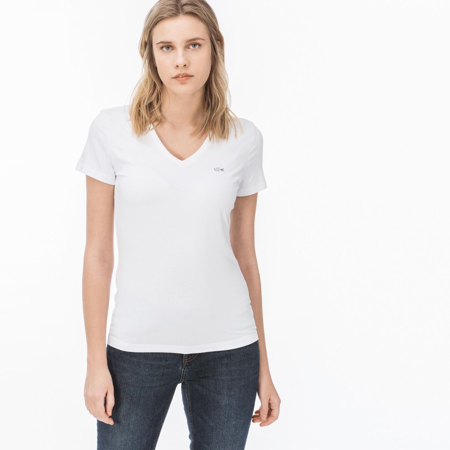 Футболка Lacoste , цвет белый, для женщин Футболка Lacoste , цвет белый, для женщин