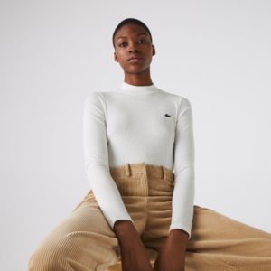 Футболка Lacoste L!VE , цвет белый, для женщин Футболка Lacoste L!VE , цвет белый, для женщин