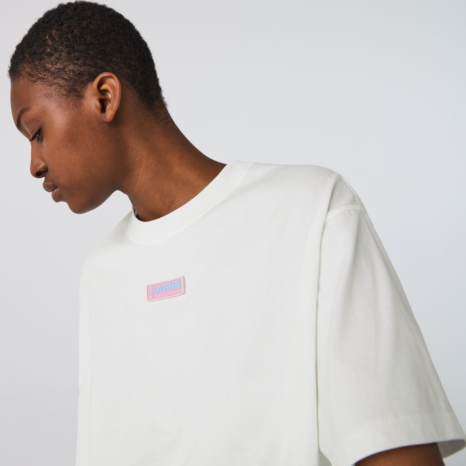 Футболка Lacoste L!VE , цвет белый, для женщин Футболка Lacoste L!VE , цвет белый, для женщин