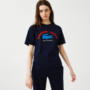 Футболка Lacoste , цвет синий, для женщин Футболка Lacoste , цвет синий, для женщин