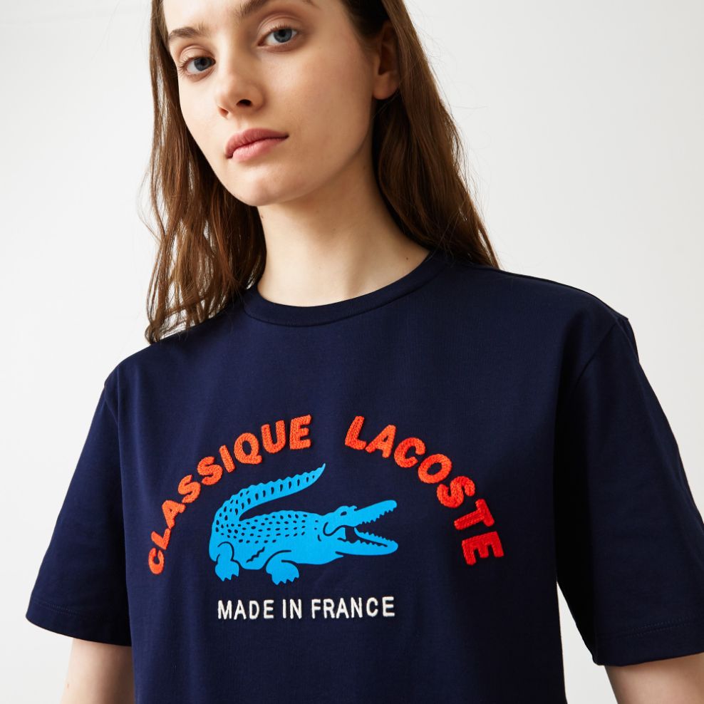 Футболка Lacoste , цвет синий, для женщин Футболка Lacoste , цвет синий, для женщин