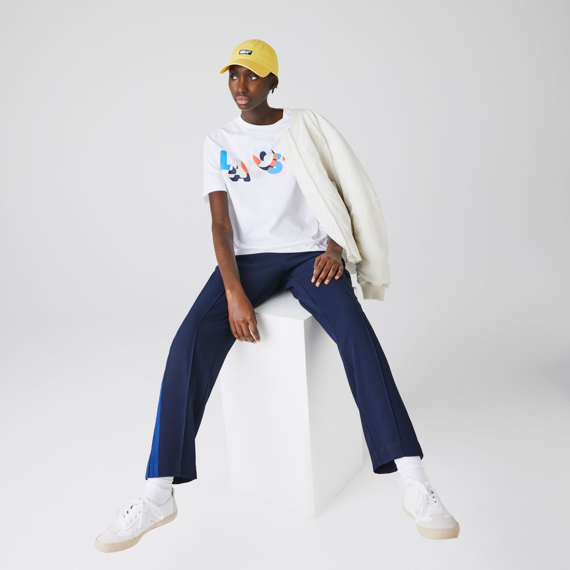 Футболка Lacoste , цвет белый, для женщин Футболка Lacoste , цвет белый, для женщин