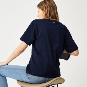 Футболка Lacoste , цвет синий, для женщин