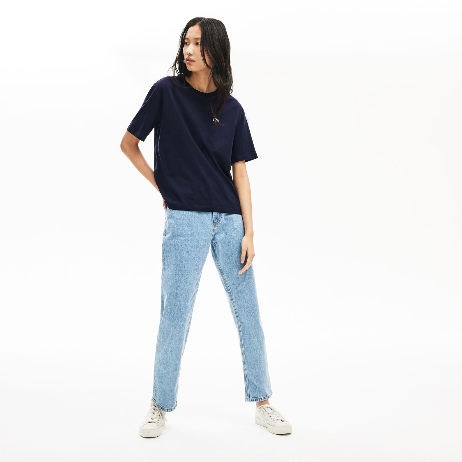 Футболка Lacoste , цвет синий, для женщин Футболка Lacoste , цвет синий, для женщин