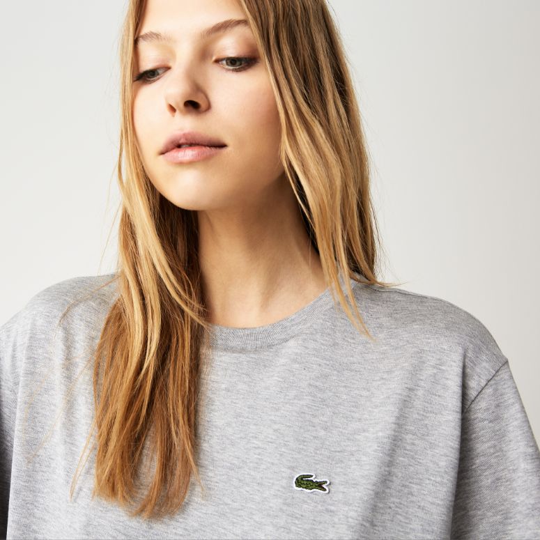 Футболка Lacoste , цвет серый, для женщин Футболка Lacoste , цвет серый, для женщин