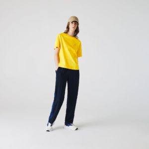 Футболка Lacoste , цвет желтый, для женщин Футболка Lacoste , цвет желтый, для женщин