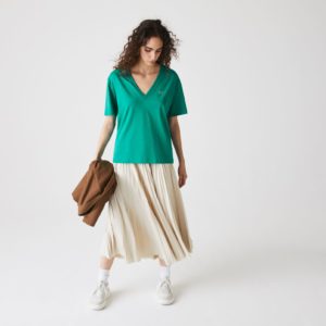 Футболка Lacoste , цвет голубой, для женщин Футболка Lacoste , цвет голубой, для женщин