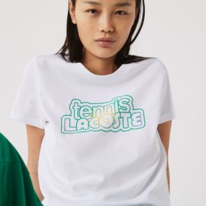 Футболка Lacoste , цвет белый, для женщин Футболка Lacoste , цвет белый, для женщин