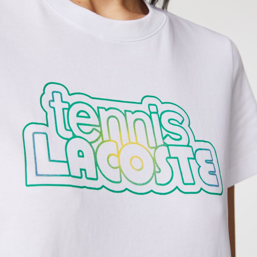 Футболка Lacoste , цвет белый, для женщин Футболка Lacoste , цвет белый, для женщин