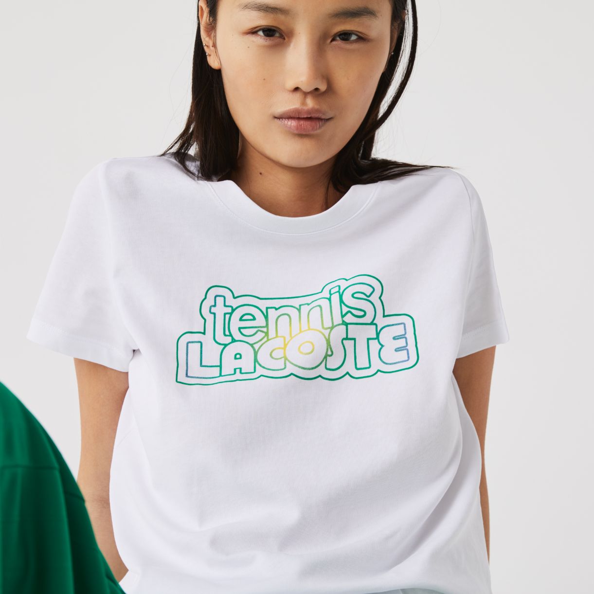 Футболка Lacoste , цвет белый, для женщин Футболка Lacoste , цвет белый, для женщин