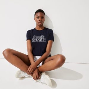 Футболка Lacoste , цвет синий, для женщин Футболка Lacoste , цвет синий, для женщин