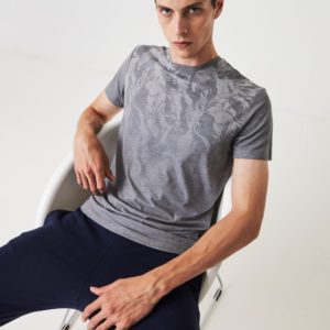 Футболка Lacoste , цвет серый, для мужчин Футболка Lacoste , цвет серый, для мужчин