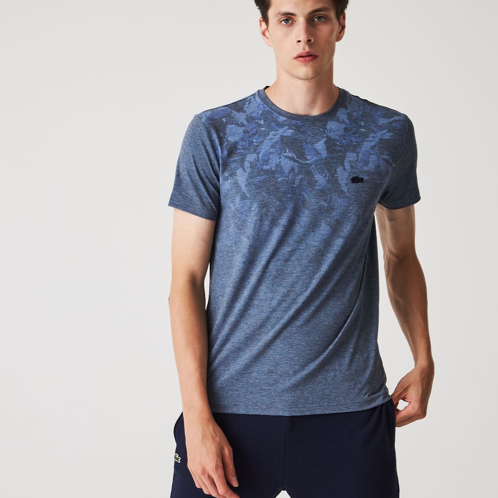 Футболка Lacoste , цвет синий, для мужчин Футболка Lacoste , цвет синий, для мужчин