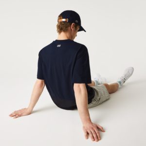 Футболка Lacoste , цвет черный, для мужчин