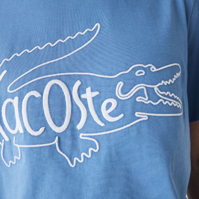 Футболка Lacoste , цвет голубой, для мужчин Футболка Lacoste , цвет голубой, для мужчин