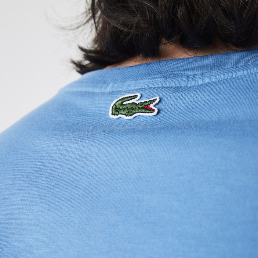 Футболка Lacoste , цвет голубой, для мужчин Футболка Lacoste , цвет голубой, для мужчин