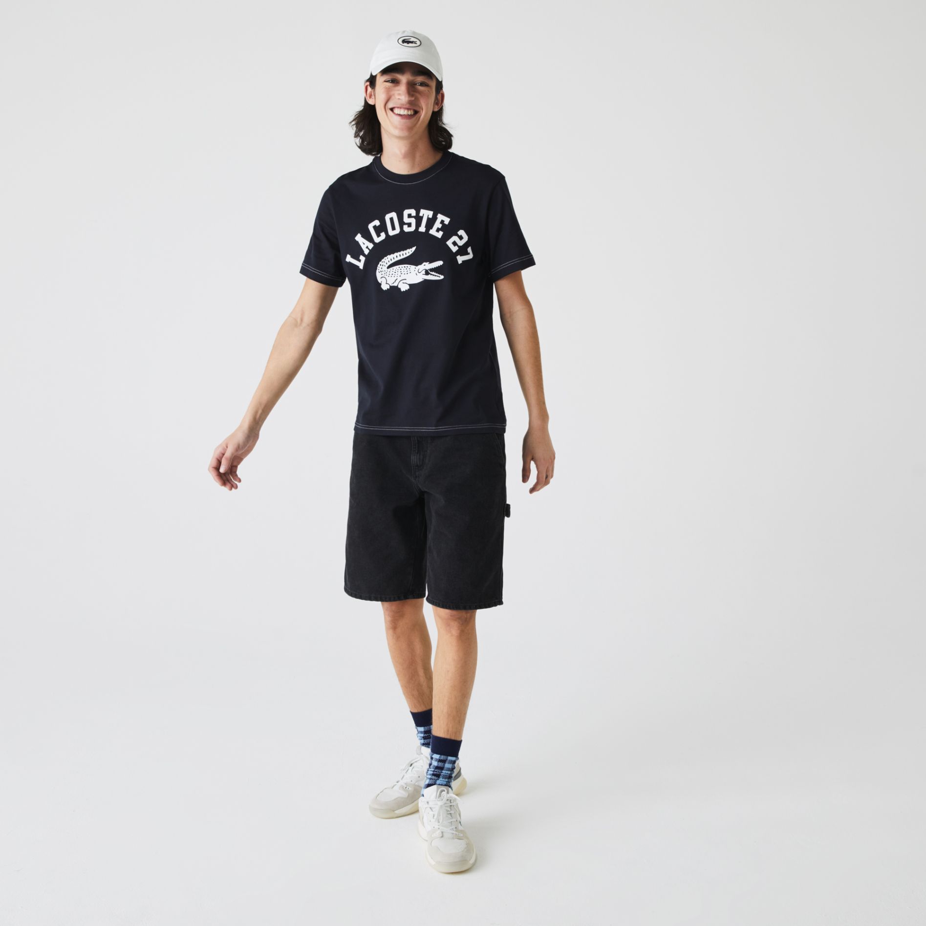 Футболка Lacoste , цвет черный, для мужчин Футболка Lacoste , цвет черный, для мужчин