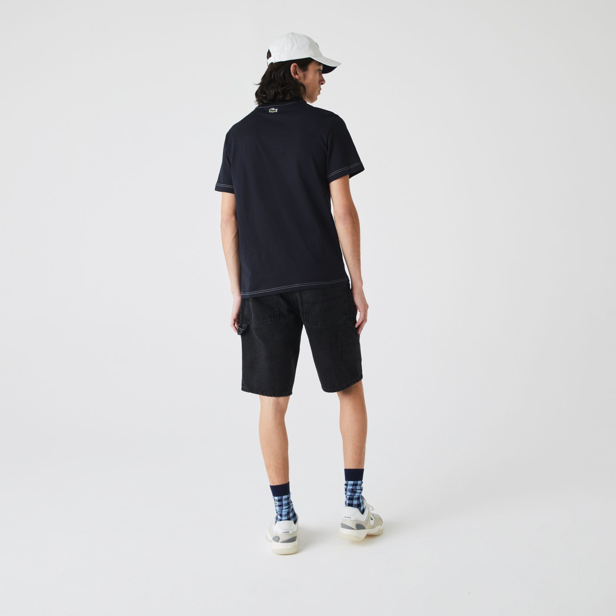 Футболка Lacoste , цвет черный, для мужчин Футболка Lacoste , цвет черный, для мужчин