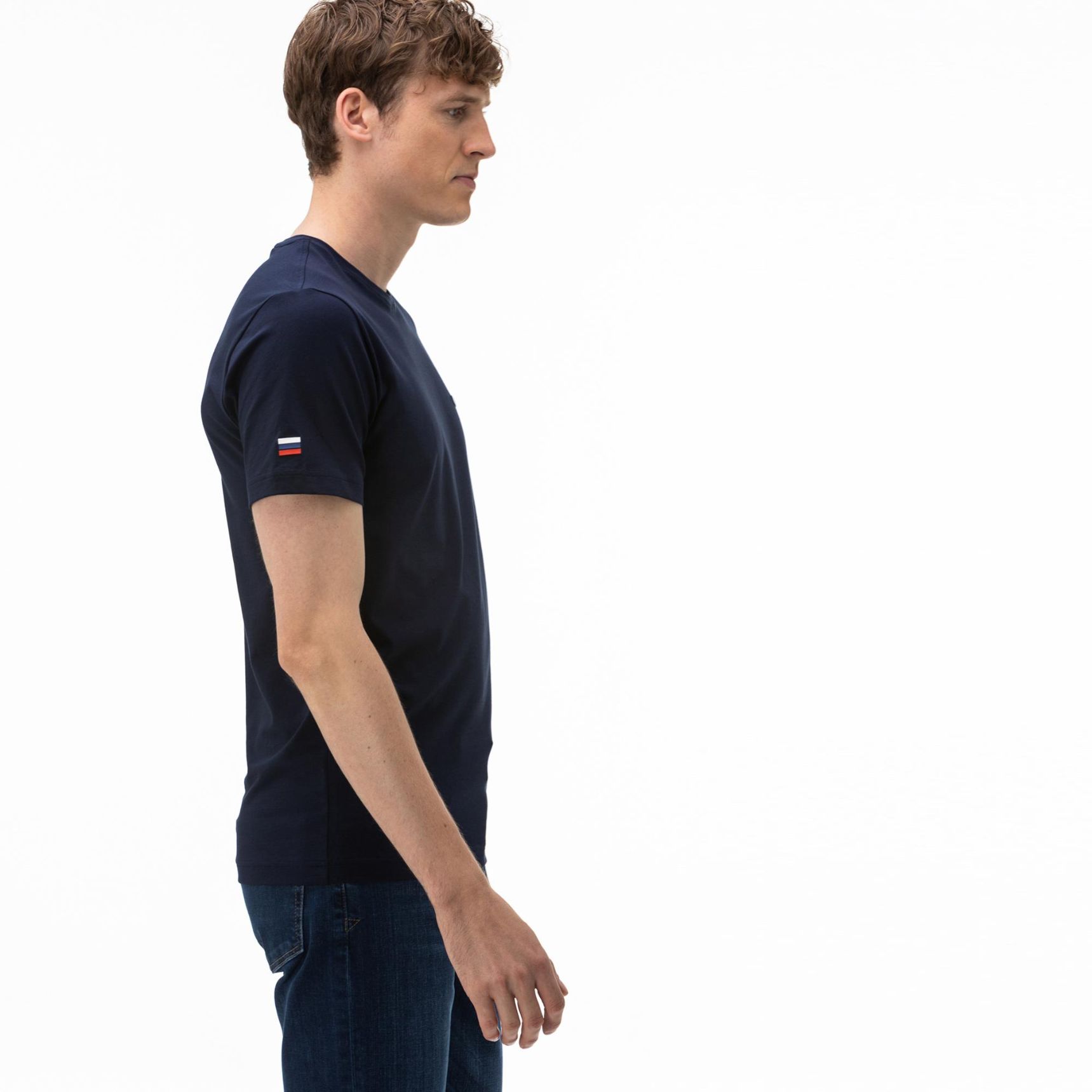 Футболка Lacoste , цвет синий, для мужчин Футболка Lacoste , цвет синий, для мужчин