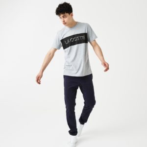 Футболка Lacoste , цвет серый, для мужчин