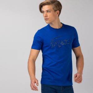 Футболка Lacoste , цвет голубой, для мужчин Футболка Lacoste , цвет голубой, для мужчин