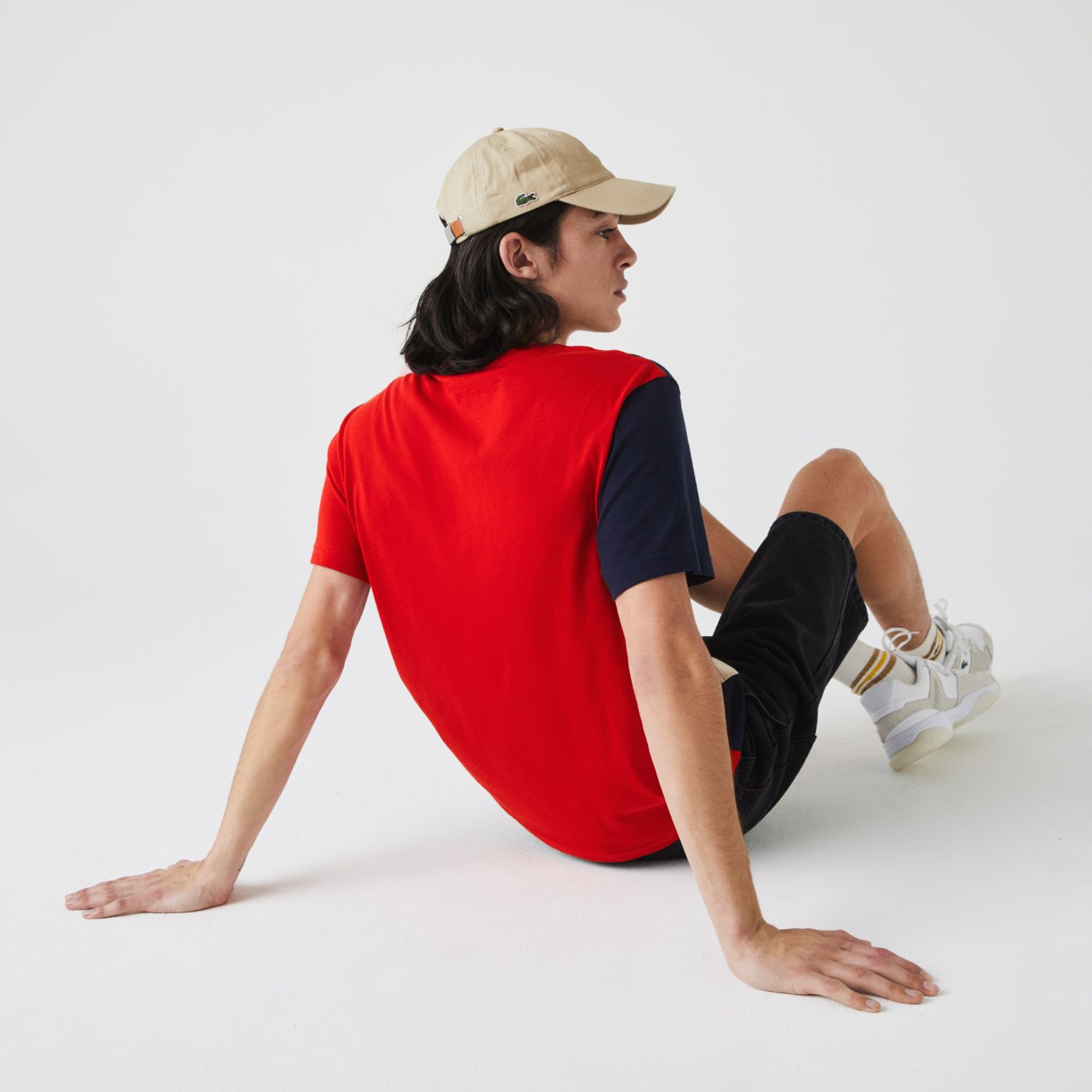 Футболка Lacoste , цвет красный, для мужчин Футболка Lacoste , цвет красный, для мужчин