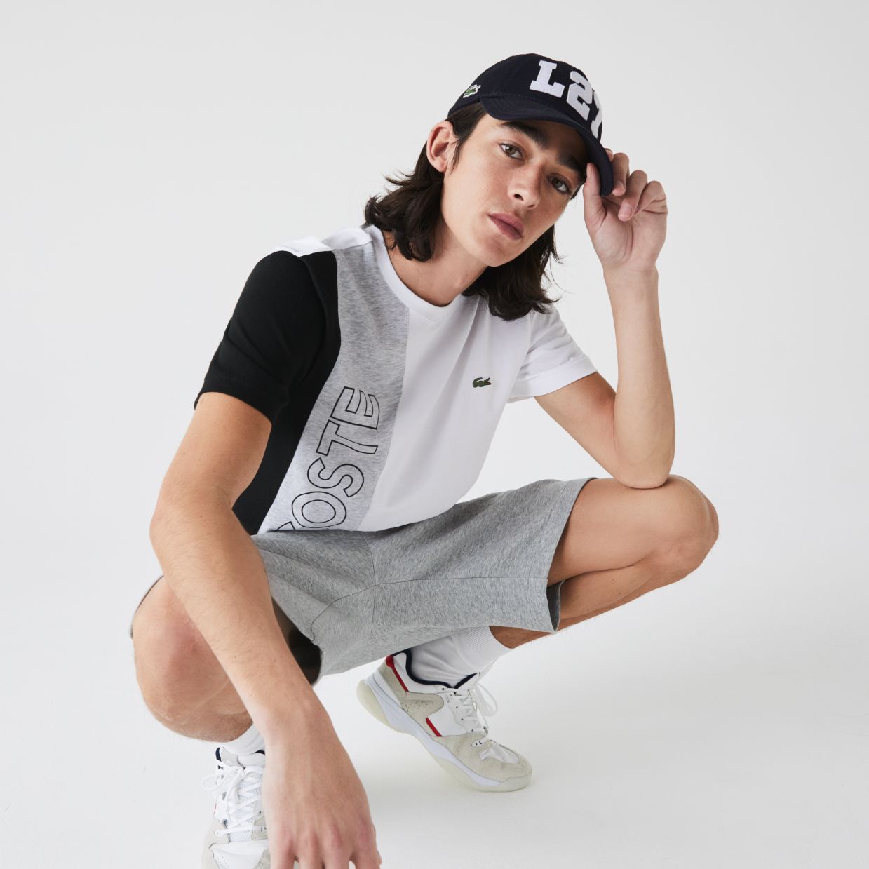 Футболка Lacoste , цвет белый, для мужчин Футболка Lacoste , цвет белый, для мужчин