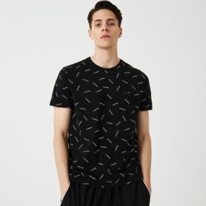Футболка Lacoste , цвет черный, для мужчин Футболка Lacoste , цвет черный, для мужчин