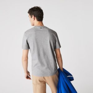 Футболка Lacoste , цвет серый, для мужчин