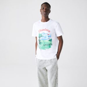 Футболка Lacoste , цвет белый, для мужчин