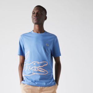 Футболка Lacoste , цвет голубой, для мужчин Футболка Lacoste , цвет голубой, для мужчин